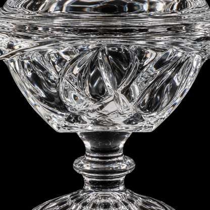 Close-up of swirl cut crystal details