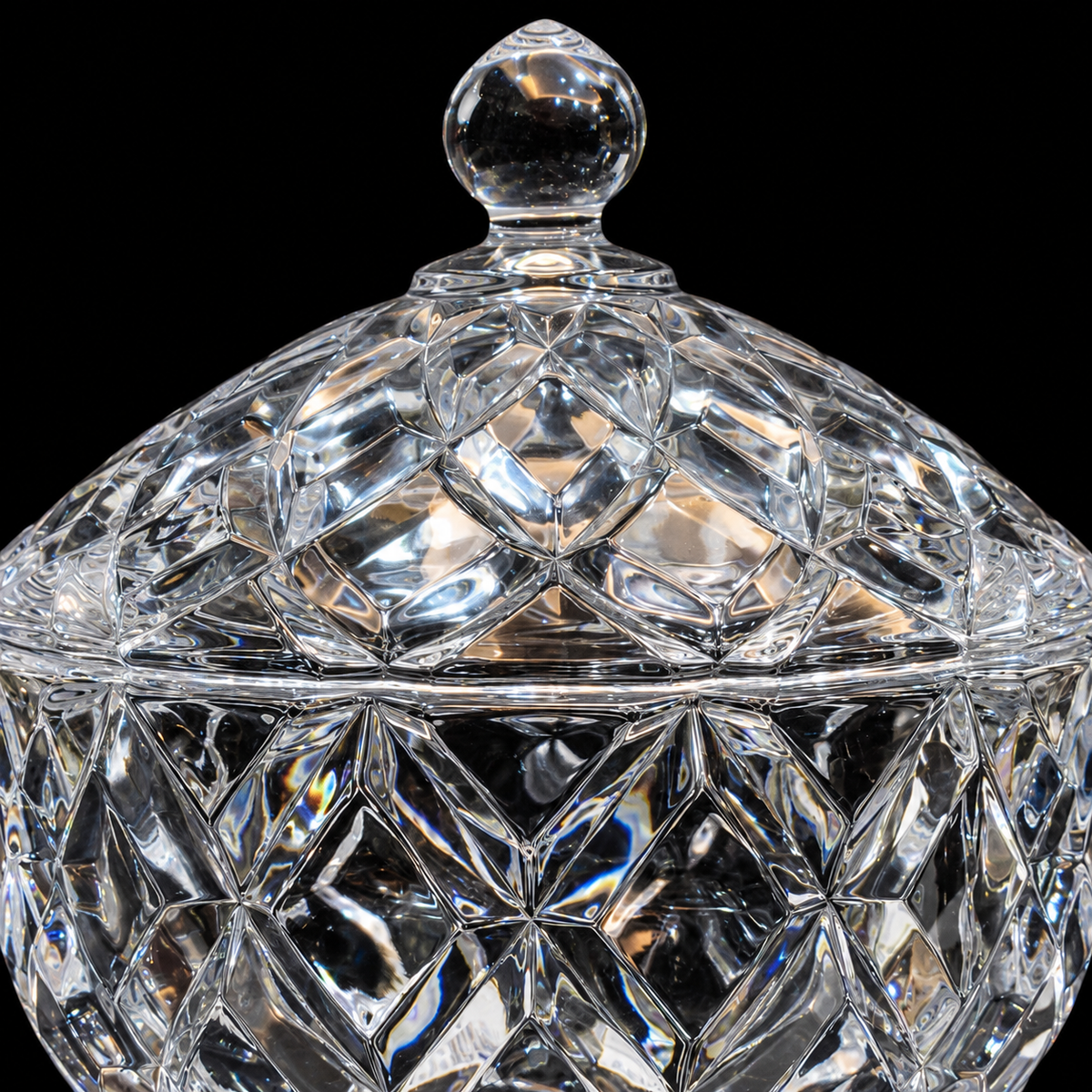 B-185 diamond cut crystal detail close-up