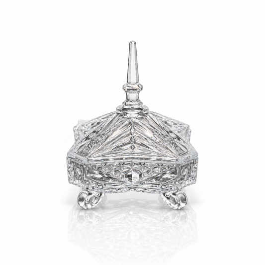 B-202 crystal candy box with lid on white
