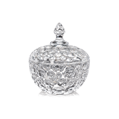 B-203 bubble crystal candy bowl with lid on white