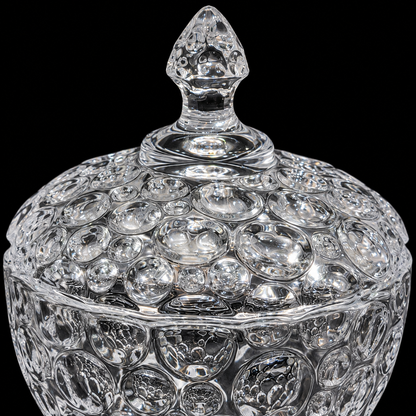 B-203 candy bowl finial and bubble pattern close-up