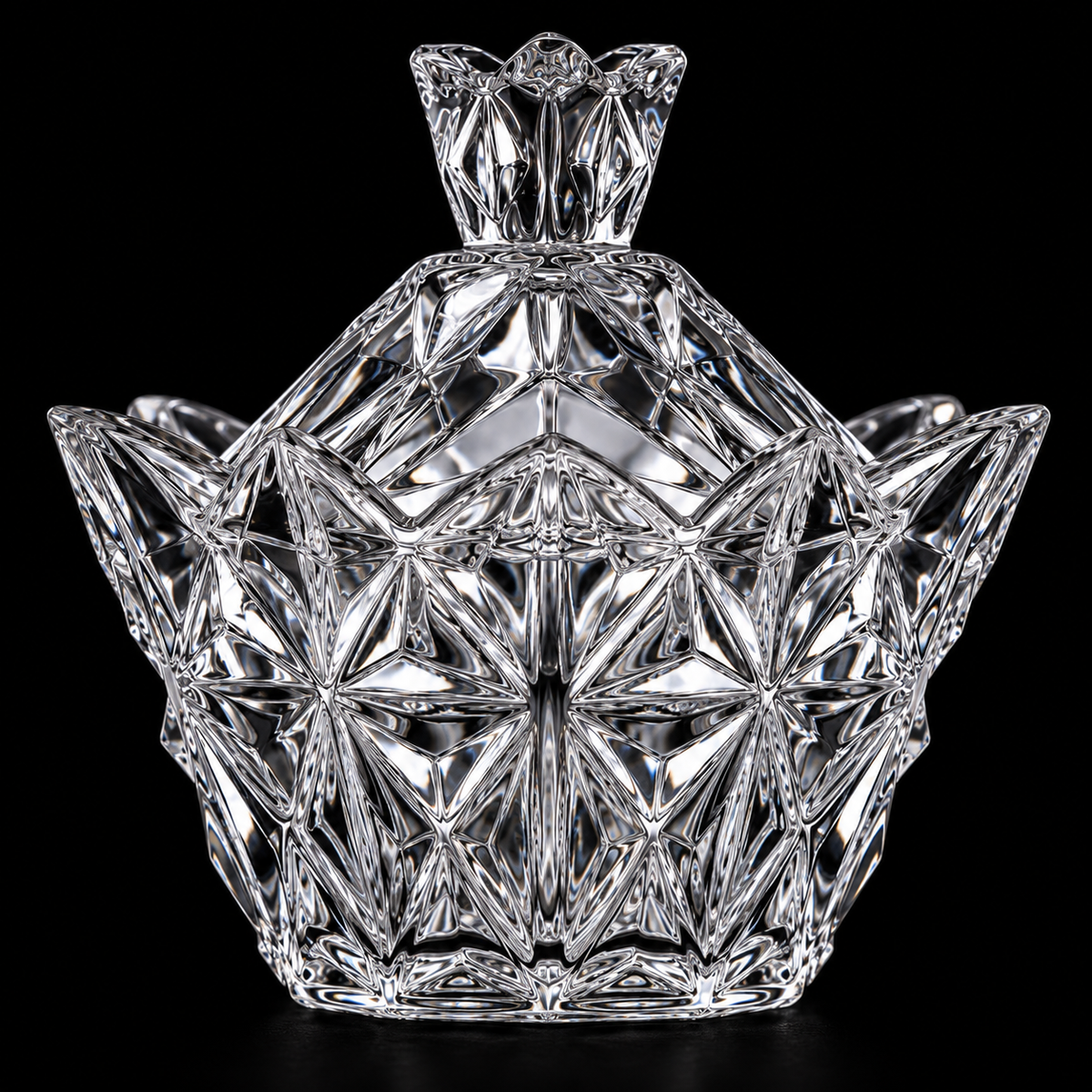 B-204 star cut crystal detail close-up