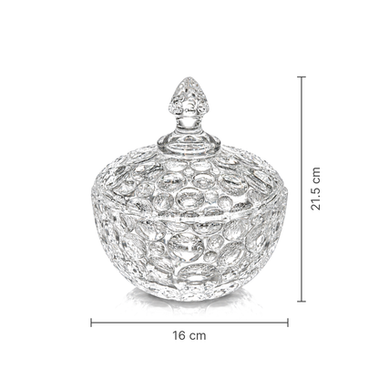 Large bubble glass candy bowl dimensions 16 x 21.5 cm