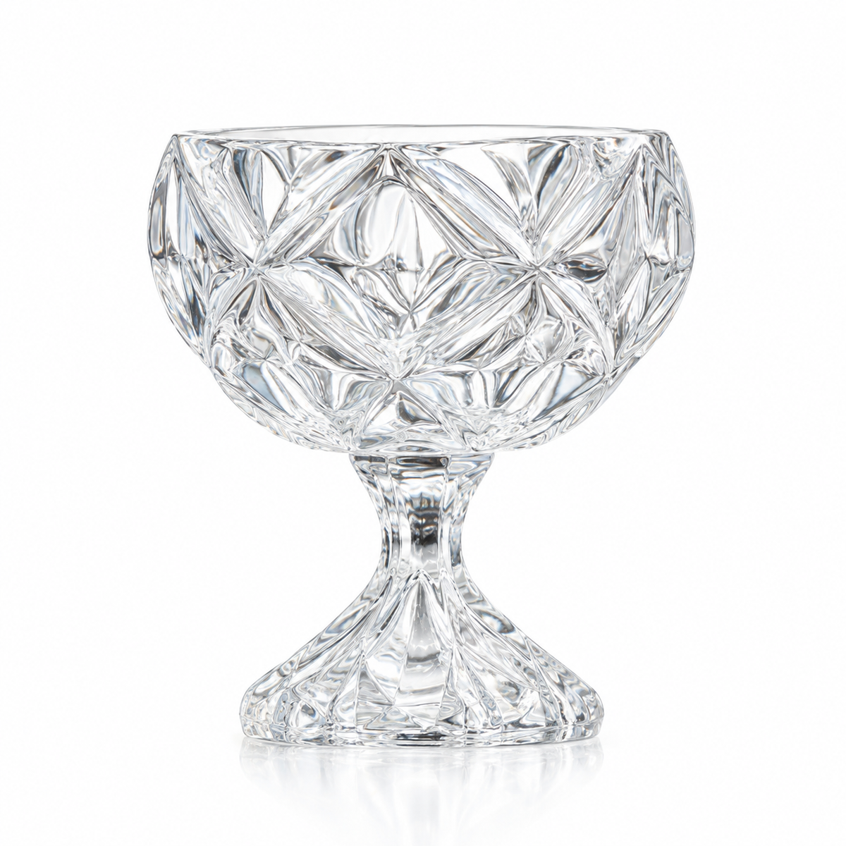 Crystal footed fruit bowl