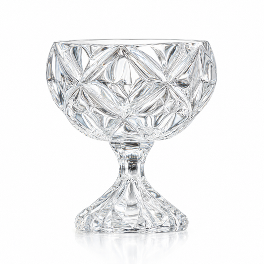 Crystal footed fruit bowl