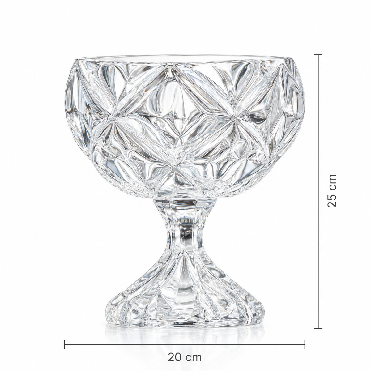 Crystal footed fruit bowl set