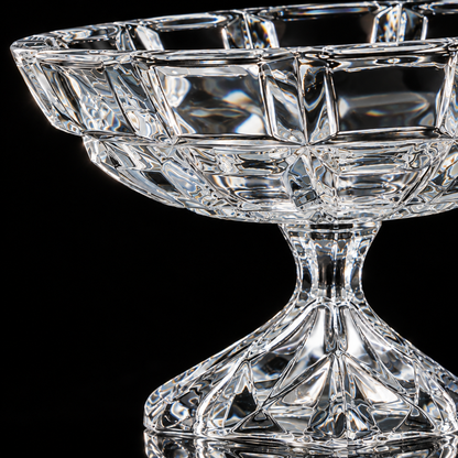 Crystal footed fruit bowl detail