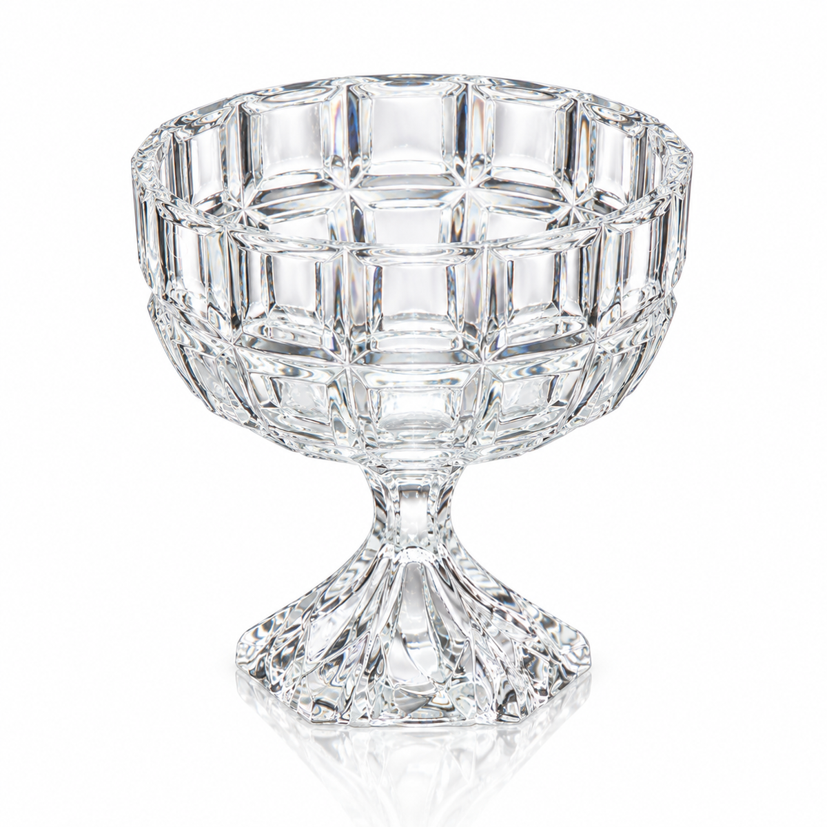 Crystal footed fruit bowl set