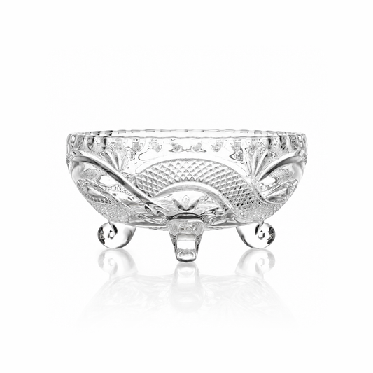 B-504 large footed glass serving bowl on white