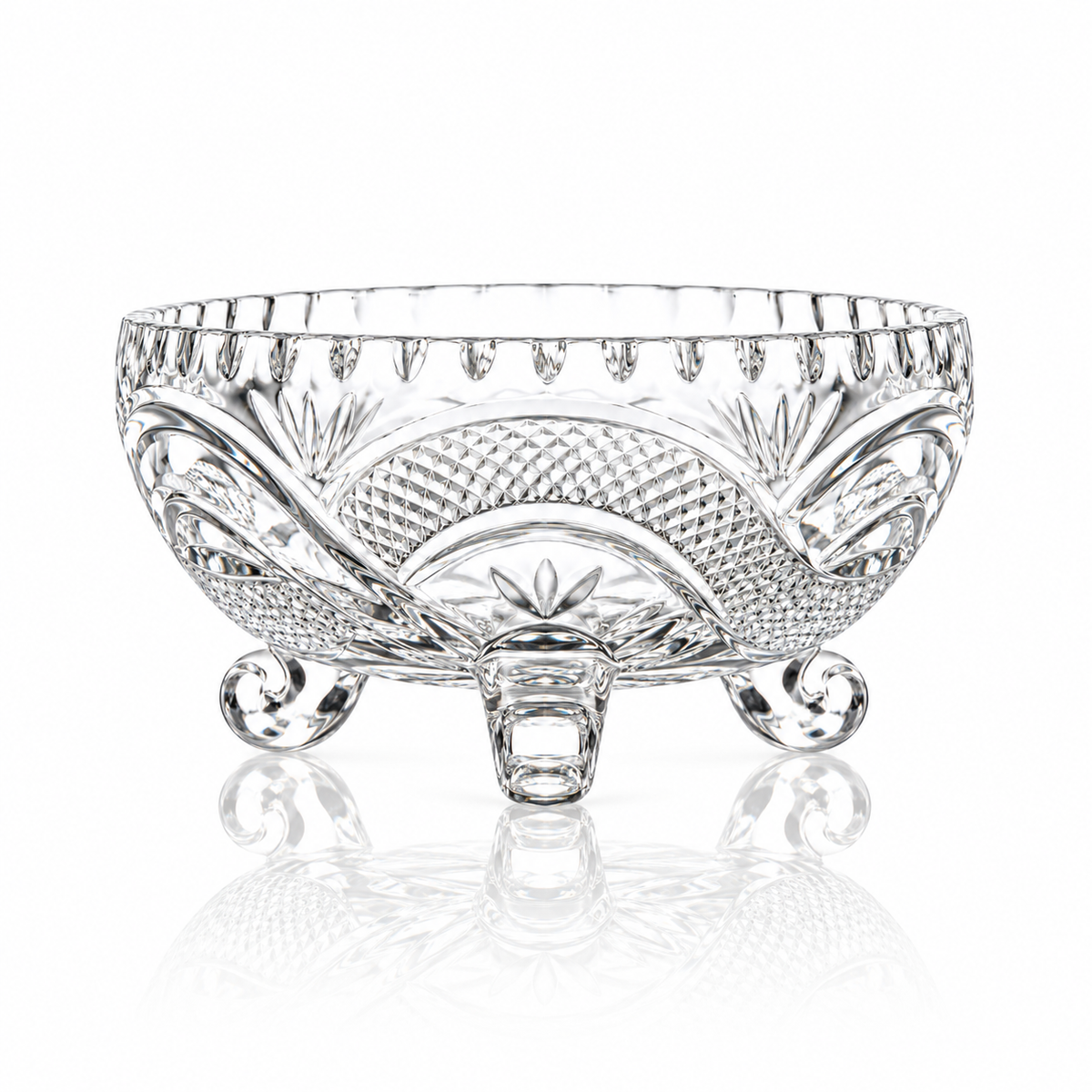 B-504 small crystal candy bowl with lid on white