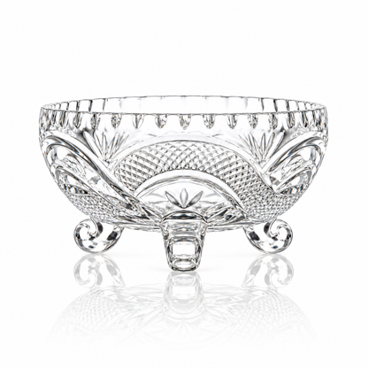 B-504 small crystal candy bowl with lid on white
