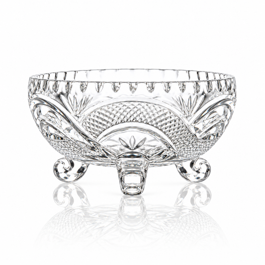 B-504 small crystal candy bowl with lid on white