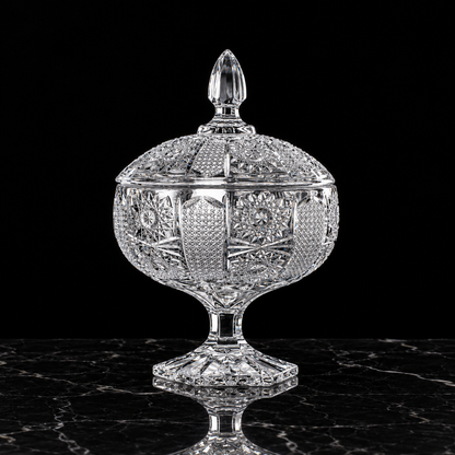 B-505 crystal candy bowl on black marble