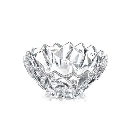B-505 ice-cut crystal serving bowl on white