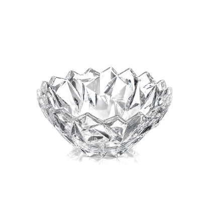 B-904 ice-cut crystal fruit bowl on white