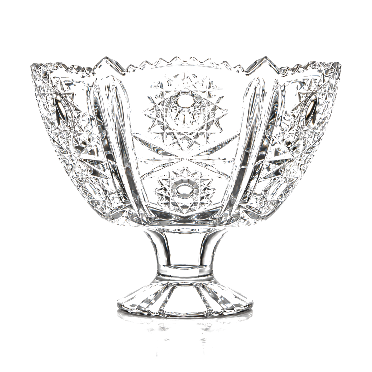 Crystal footed fruit bowl