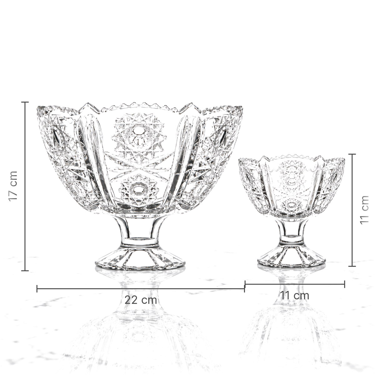 Large bowl 22 x 17 cm and small cup 11 x 11 cm