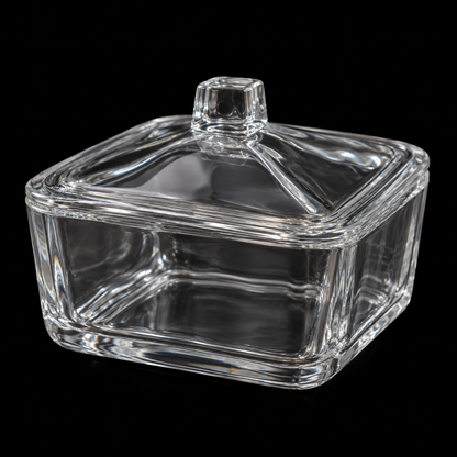 B-508 lidded glass dish close-up