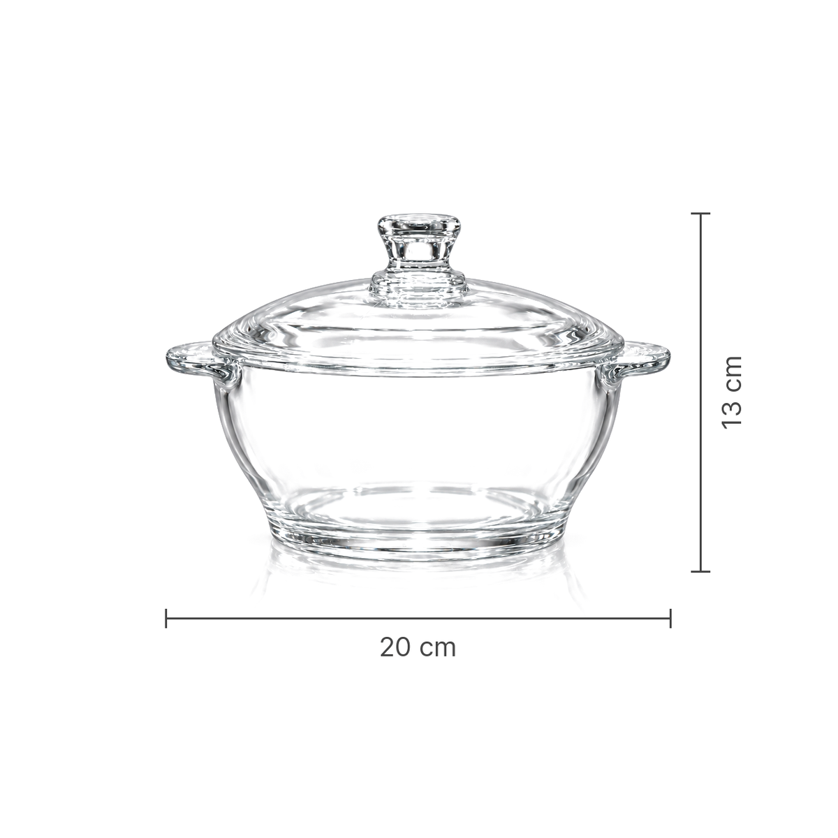 Glass casserole dimensions 20 cm x 13 cm