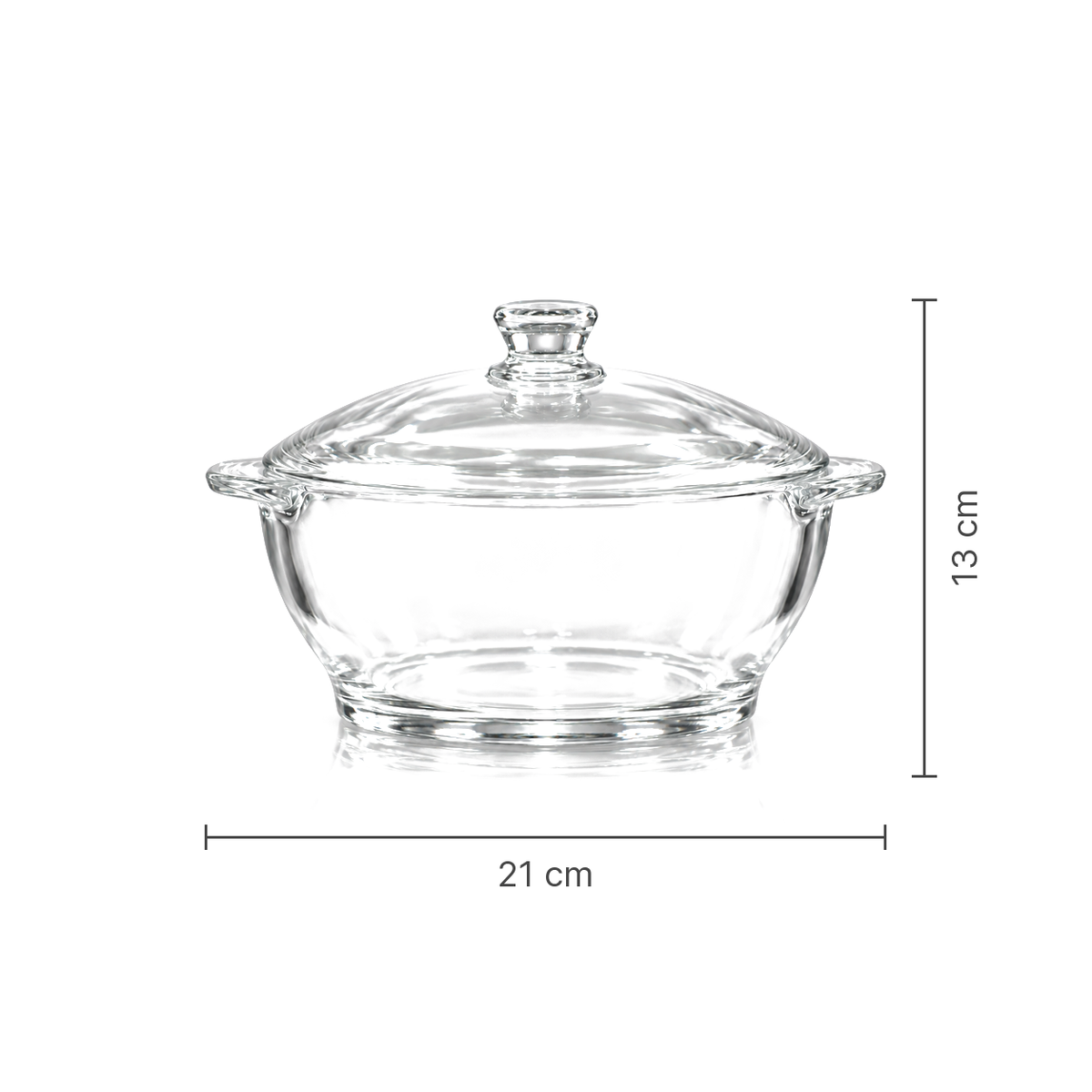 Glass casserole dimensions 21 cm x 13 cm