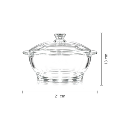 Glass casserole dimensions 21 cm x 13 cm