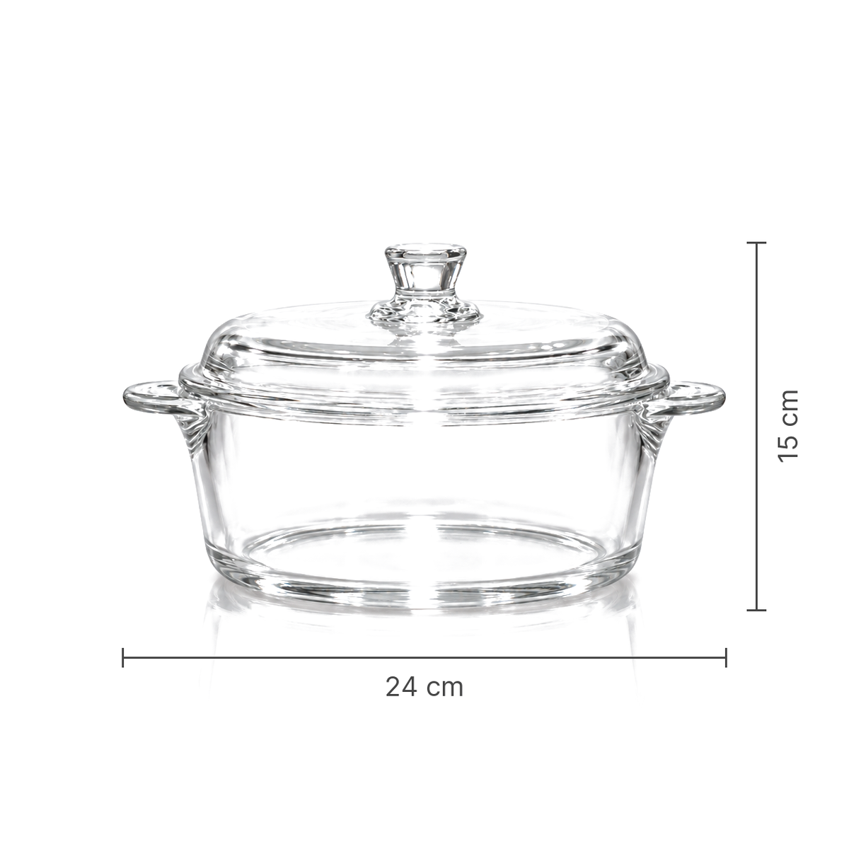 Glass casserole dimensions 24 cm x 15 cm