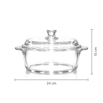 Glass casserole dimensions 24 cm x 15 cm