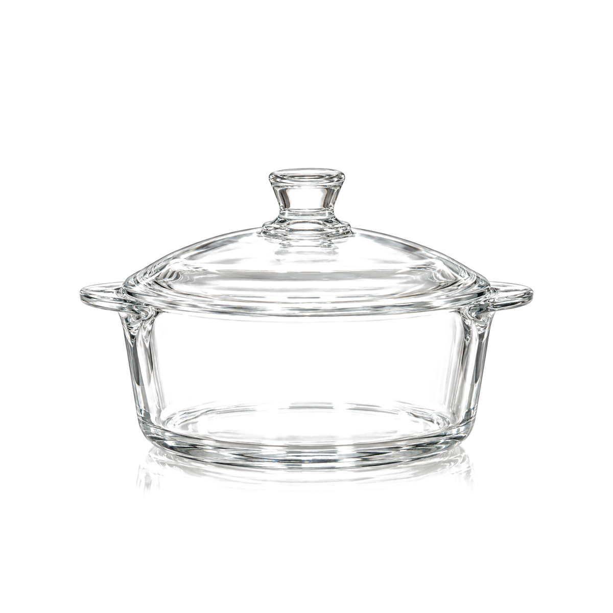 Tempered glass casserole with lid
