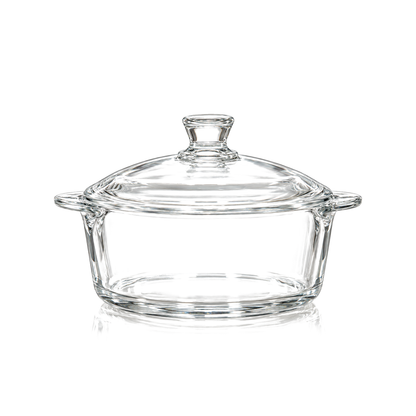 Tempered glass casserole with lid