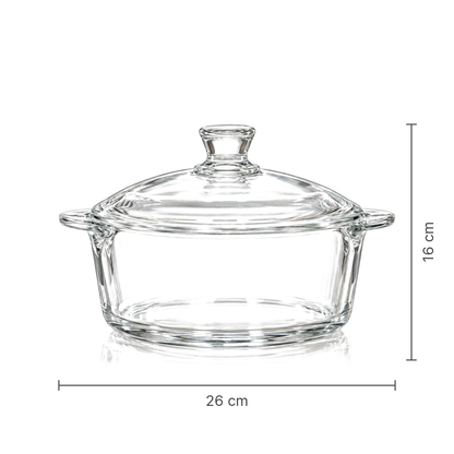 Tempered glass casserole with lid set