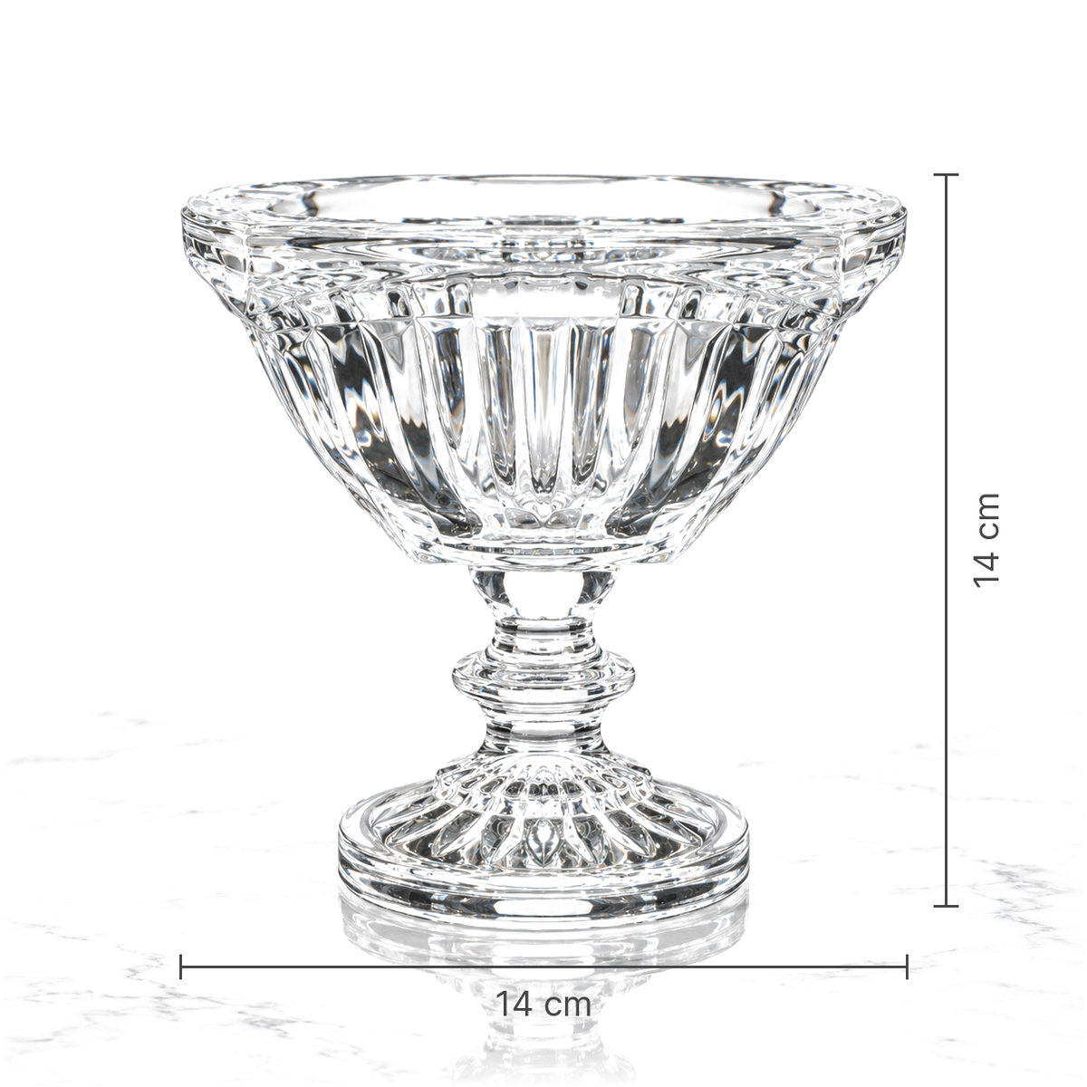 Footed bowl dimensions 14 x 14 cm