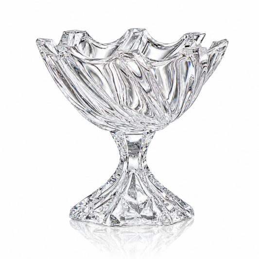 Crystal wavy footed bowl