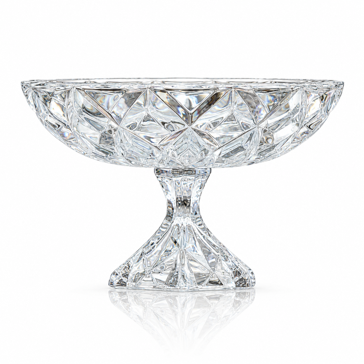 Crystal footed fruit bowl