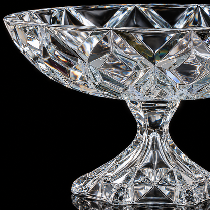 Crystal footed fruit bowl detail