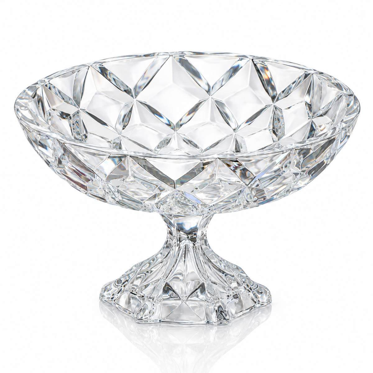 Crystal footed fruit bowl set