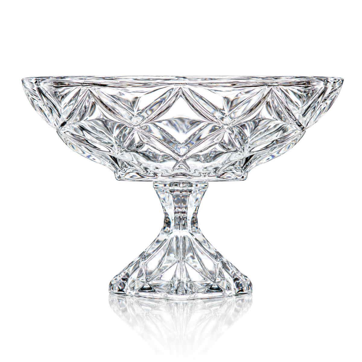 Crystal footed fruit bowl