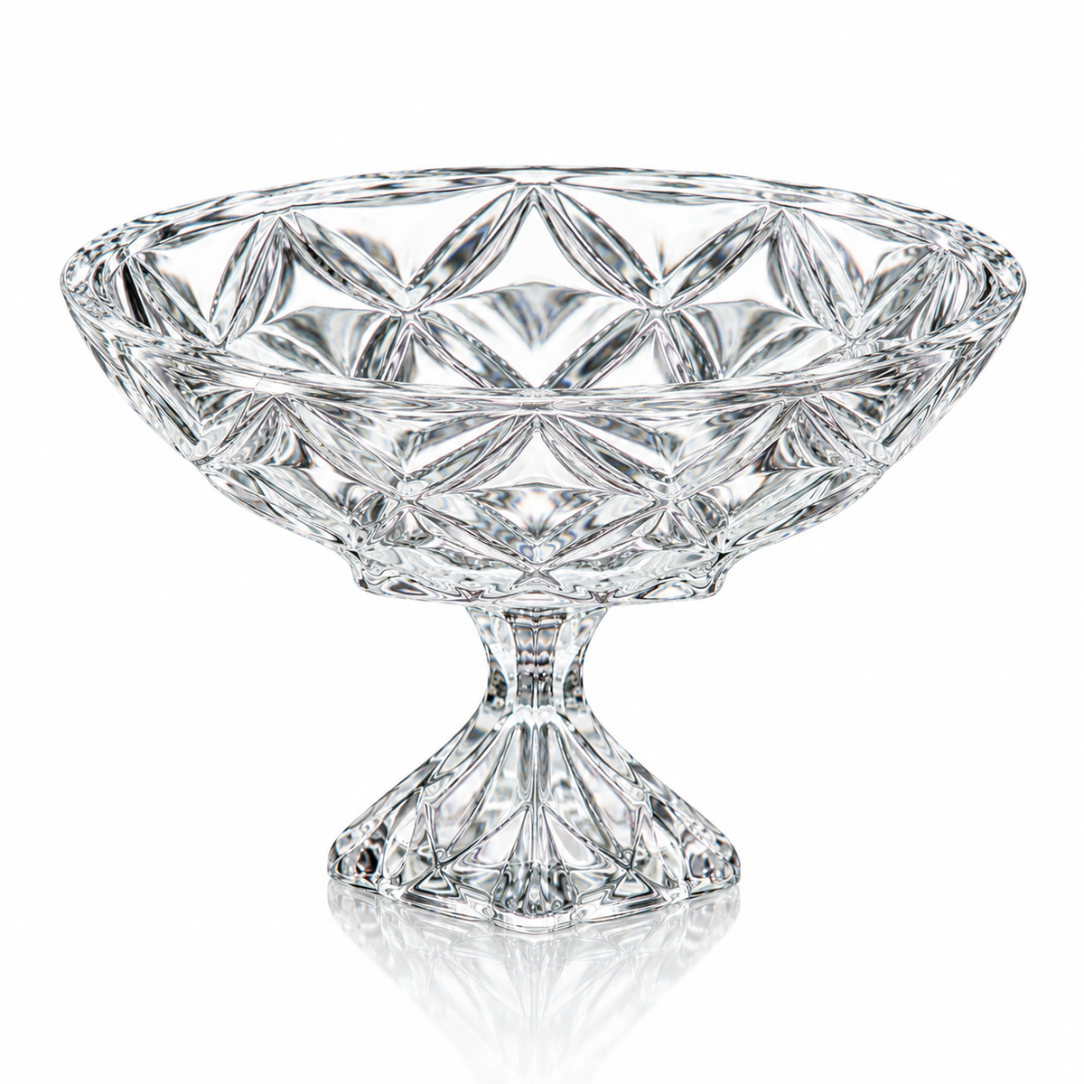 Crystal footed fruit bowl set