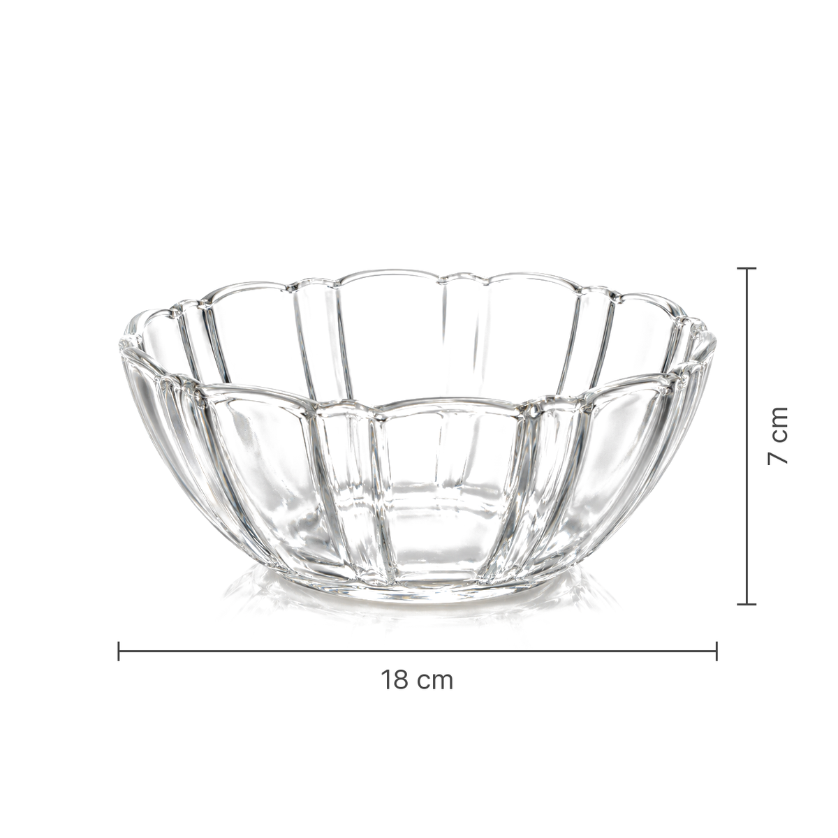 Glass bowl dimensions 18 x 7 cm
