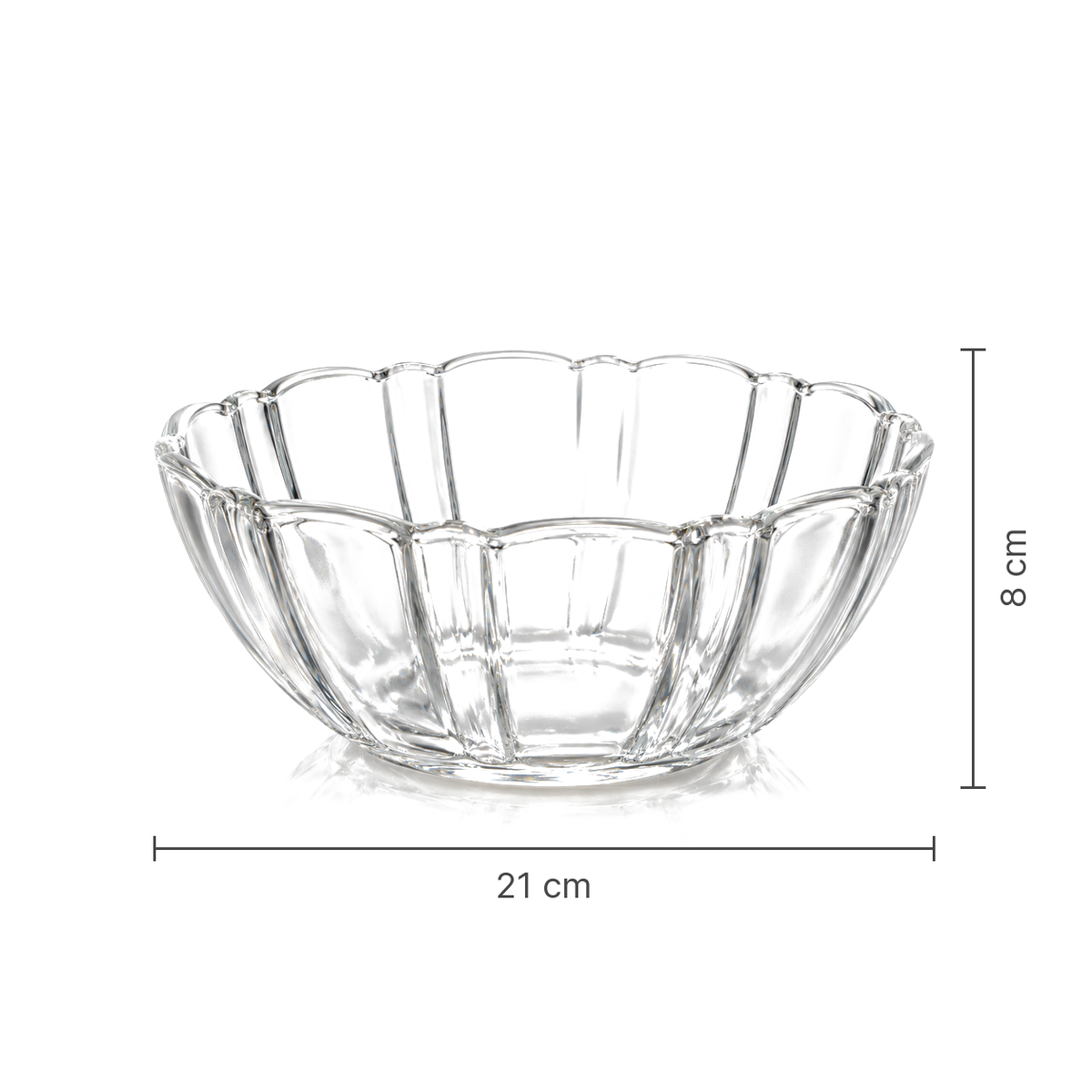 Glass bowl dimensions 21 x 8 cm