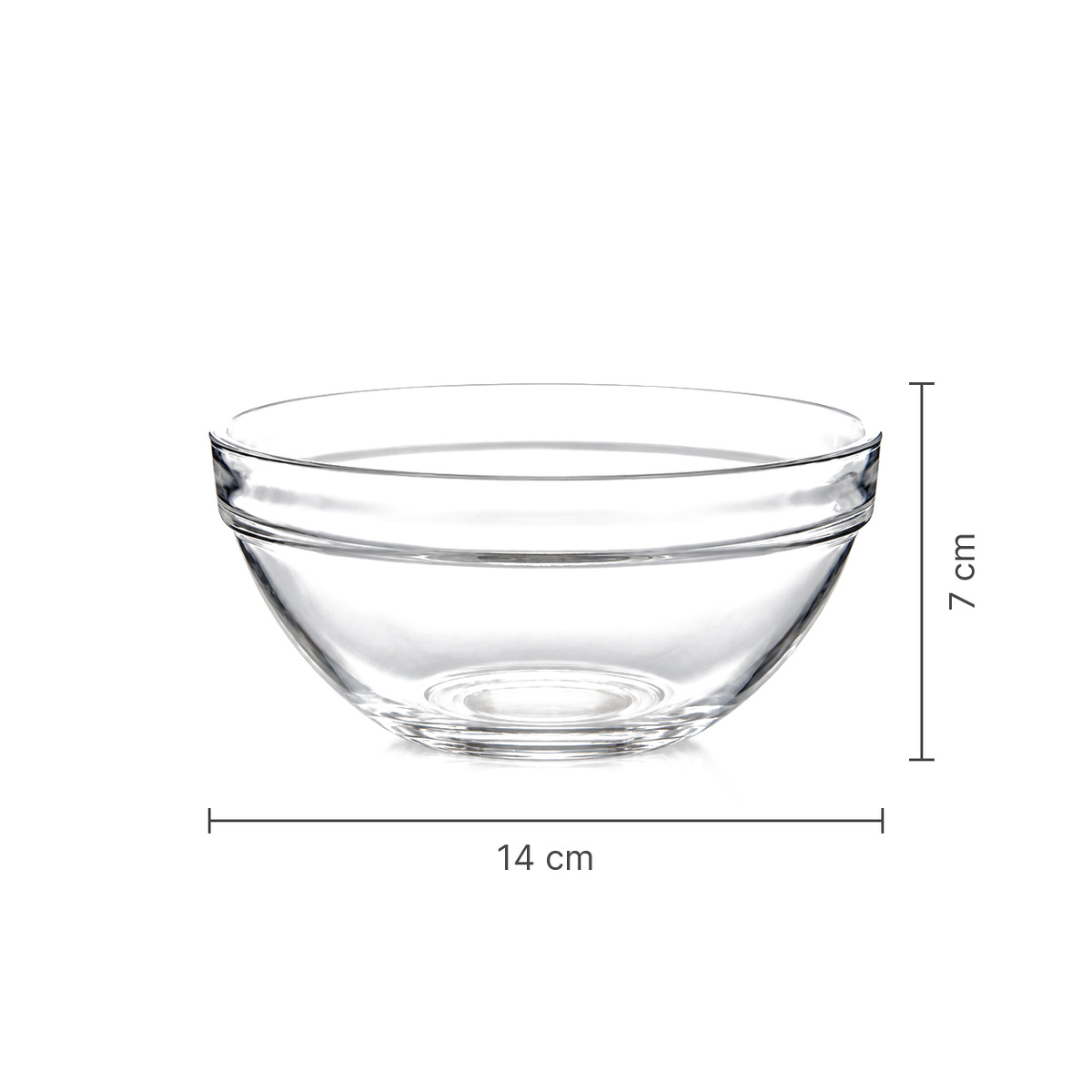 Glass bowl dimensions 14 x 7 cm