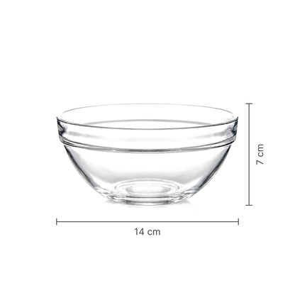 Glass bowl dimensions 14 x 7 cm