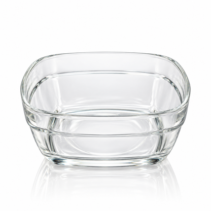 B-859 square glass mini bowl on white