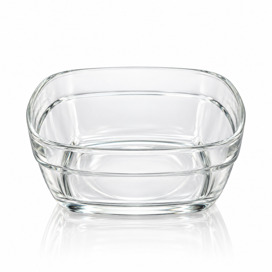 B-859 square glass mini bowl on white
