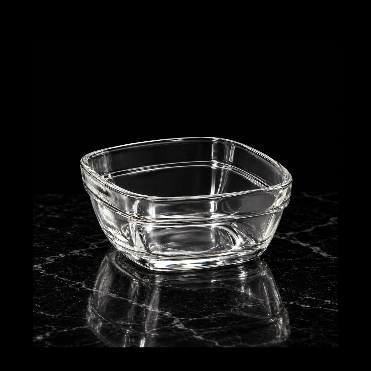 B-859 glass mini bowl on black marble