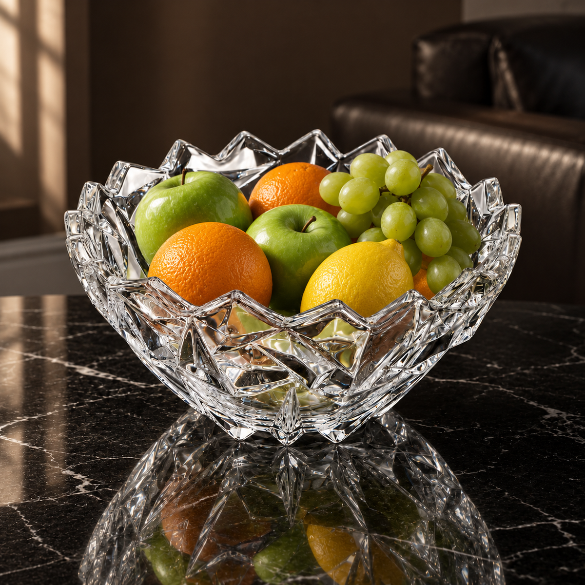 B-904 fruit bowl with fresh fruit in a living room