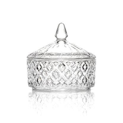 B-905 cut crystal candy box with lid on white