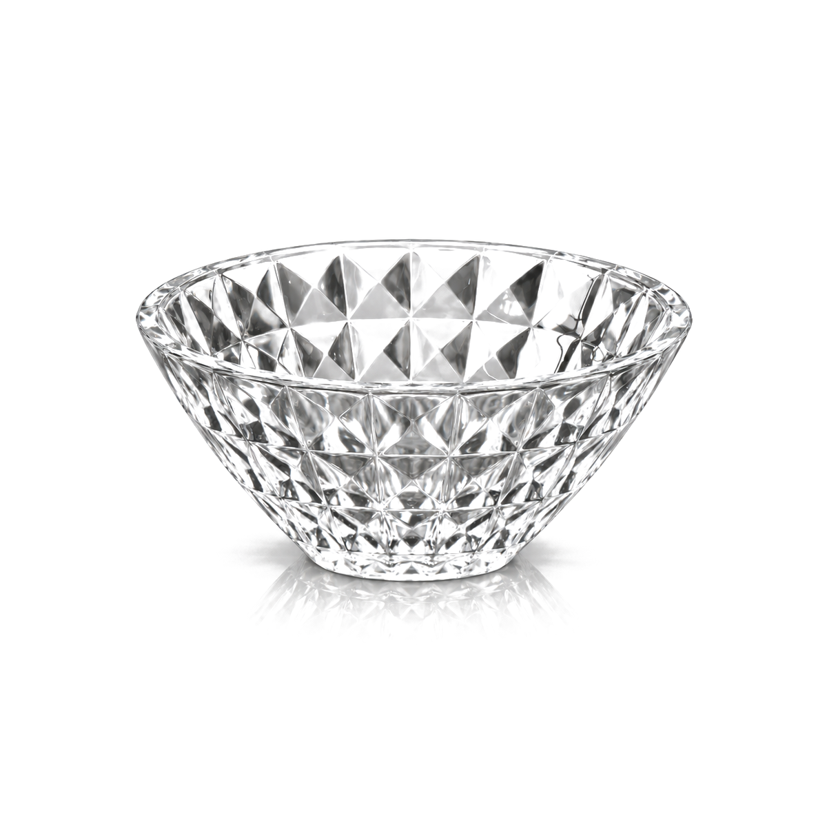 B-905 diamond-point crystal fruit bowl on white