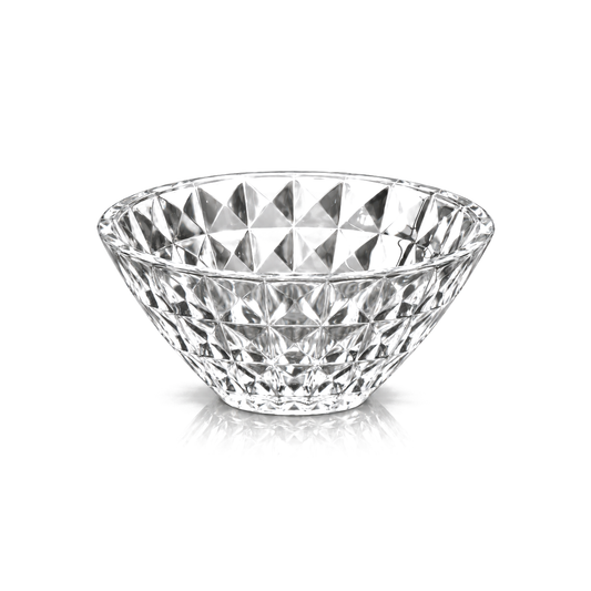 B-905 diamond-point crystal fruit bowl on white