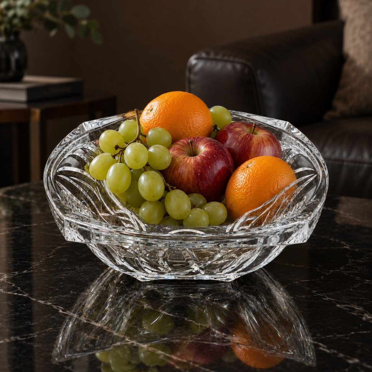 B-908 crystal bowl with fresh fruit