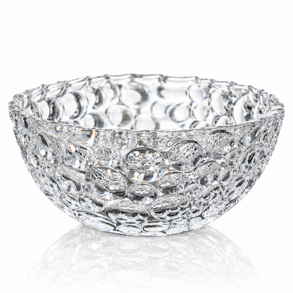 B-910 bubble cut crystal fruit bowl on white